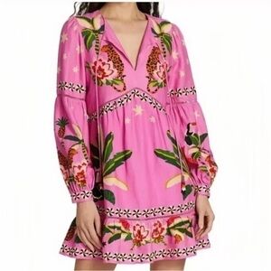 NWT FARM RIO Pink Leopard Mini Dress